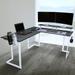 Sport Warrior L-Shaped Gaming Desk for Entryway Living Room，Office Room.