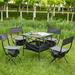 Set of 5, Folding Outdoor Table and Chairs Set for Indoor, Outdoor Camping, Picnics, Beach,Backyard, BBQ, Party, Patio