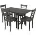 Dining Table Set for 4, Extendable Kitchen Table Set with 4 Chairs, 29.5 Inch-53.1 Inch Adjustable Length, 5-Piece Set