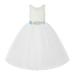 Ekidsbridal Ivory V-Back Lace Tutu Flower Girl Dresses for Wedding Ceremony Mini Bridal Gown 212R3 2