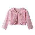 Scyoekwg Child Toddler Kids Baby Girls Coats Fall Fashion Cute Solid Color Long Sleeved Lace Princess Cardigan Shawl Top Coat Clearance Pink 2-3 Years