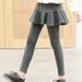 Esho 3-11T Teens Toddler Girls Winter Warm Thicken Fleece Leggings Tutu Skirts Skaters Tights Pants