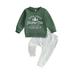 Toddler Newborn Baby Boy 2 Piece Christmas Outfit Reindeer Sweatshirt Pants Set Infant First Xmas Clothes