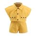 Kids Toddler Baby Unisex Spring Summer Solid Cotton Ribbed Button Short Sleeve Born Baby Stuff Toddler Suspenders And Bow Tie Set Baby Set Clothes Toddler Boy Beach Outfit Baby Boy Knitted Outfits