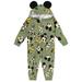 Disney Mickey Mouse Goofy Donald Duck Infant Baby Boys or Girls Fleece Zip Up Coverall Green 24 Months