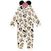 Disney Mickey Mouse Goofy Donald Duck Infant Baby Boys or Girls Fleece Zip Up Coverall White 12 Months