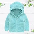 Brnmxoke Soft Warm Toddler Baby Boys Girls Solid Color Plush Cute Bear Ears Winter Hoodie Thick Coat Jacket Gifts for 6 Months-3 Years