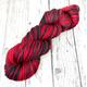 Red and Charcoal self striping sock yarn, stripy 4 ply yarn