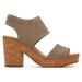 TOMS Women's Majorca Taupe Platform Cork Sandals Brown/Natural, Size 10