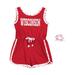 Girls Toddler Colosseum Red Wisconsin Badgers Scoops Ahoy Floral Romper & Scrunchie Set