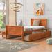 Oak 4 Color Twin Size Wood Platform Bed with 4 Drawers and Streamlined Frame