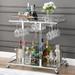 Acrylic Bar Cart-Home Bar Serving Cart with Wine Rack 2-Tier Kitchen Cart on Wheels Bar Stand for Living Room Kitchen Club