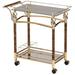 Helmut Serving Cart in Gold Plated and Clear Glass