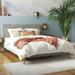 Upholstered Velvet Full Size Platform Bed in Light Gray