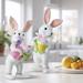 Styrofoam Standing Bunny With Cupcake 15.25" Set of 2 - 7.87