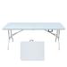 6FT Portable folding table with hand grip, suitable for picnic camping garden dinner party, stable and reliable, versatile