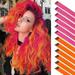 FESHFEN Colored Hair Extension 12 PCS Rose Pink and Orange Clip in Hair Extensions Highlight Colorful Straight Synthetic Hairpieces for Women Girls Daily Party Cosplay 22 inch