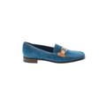Prada Flats: Loafers Chunky Heel Casual Blue Print Shoes - Women's Size 36.5 - Almond Toe