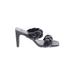 H&M Heels: Slip-on Stilleto Cocktail Black Print Shoes - Women's Size 37 - Open Toe