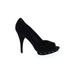 BCBGeneration Heels: Pumps Stiletto Cocktail Party Black Print Shoes - Women's Size 8 1/2 - Peep Toe