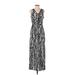 Banana Republic Factory Store Casual Dress - Maxi: Black Graphic Dresses - Women's Size 4