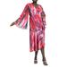 Plus Size Women's Flare Sleeve Wrap Dress by ELOQUII in Painter's Sunrise (Size 16)