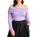 Plus Size Women's Off The Shoulder Top by ELOQUII in Bright Lilac (Size 30/32)