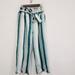 J. Crew Pants & Jumpsuits | J Crew Womens 100% Linen Paperbag Pants Size 8 Teal Striped Pockets High Rise | Color: Blue | Size: 8