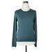 Athleta Tops | Athleta Activewear Top Long Sleeve Women Size Xs Gray Top Crew Neck Slim | Color: Gray/Green | Size: Xs