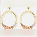 Madewell Jewelry | Madewell Wooden Beaded Hoop Earrings | Color: Gold/Tan | Size: Os