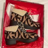 Gucci Shoes | Gucci Shearling Boots Ankle Booties New With Box | Color: Black/White | Size: 7.5
