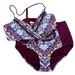 Athleta Swim | Athleta Wild Bloom Marrakesh Twister Bikini Top High Waist Bikini Size Medium | Color: Blue/Purple | Size: M