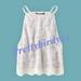 American Eagle Outfitters Tops | Aeo Floral Lace Trim High Neck Crop Tank | Color: Pink/White | Size: M