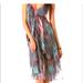 Free People Dresses | Free People Sea Gypsy Feather Print Boho Festival Midi Maxi Dress Size Xs | Color: Green/Pink | Size: Xs