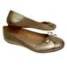 Coach Shoes | Coach Doreen Metallic Tumbled Gold Leather Ballet Flats With Bow Womens Size 8.5 | Color: Gold | Size: 8.5