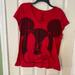 Disney Tops | Disney Angry Mickey Mouse V-Neck Tee Shirt Short Sleeve Red Juniors Size Xxl 19 | Color: Black/Red | Size: Xxlj