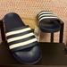 Adidas Shoes | Adidas Adilette Aqua Slide Sandal | Color: Blue/White | Size: Various