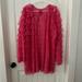 Torrid Sweaters | Betsy Johnson Pink Mesh Ruffle Tiered Kimono 2x (Fits More Like A 1x) | Color: Pink | Size: 2x