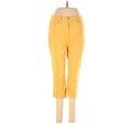 D.Jeans Jeans - High Rise Straight Leg Cropped: Yellow Bottoms - Women's Size 8 - Dark Wash