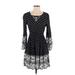 Mudd Casual Dress - A-Line Scoop Neck 3/4 sleeves: Black Dresses - Women's Size Small