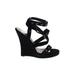 D&G Dolce & Gabbana Wedges: Black Shoes - Women's Size 38.5