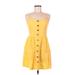 Zaful Casual Dress - A-Line: Yellow Print Dresses - Women's Size Medium