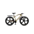 TABKER Bike 26 Inch Fat Tire Beach Snowmobile Adult Mountain Bike Road Bicycle Men Women Ride 27Speed Variable Speed Sports Cycling (Color : Gold, Size : 24 SPEED_26 INCH (160-185CM))