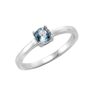 Fingerring ZEEME "925 Sterling Silber Blautopas" Gr. 54, weiß, Fingerringe, Damen, 054 (17,2), Silber 925 (Sterlingsilber), Ring Image