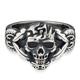 Fingerring CAÏ "925/- Sterling Silber matt oxidiert Totenkopf" Fingerringe Gr. 058 (18,5), Silber 925 (Sterlingsilber), silberfarben (silbergrau) Herren Fingerringe Handschmuck (Ringe)