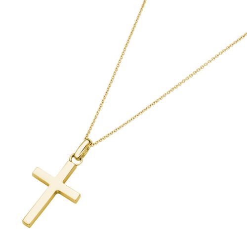 "Kreuzkette SMART JEWEL ""mit Anhänger Kreuz, Silber 925"" Halsketten Gr. 45 cm, Silber 925 (Sterlingsilber), goldfarben (gold) Damen Kreuzketten"