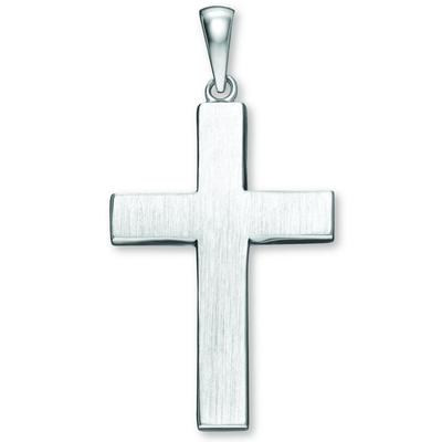 Kette mit Anhänger ONE ELEMENT "Kreuz Anhänger aus 925 Silber", silber, Halsketten, Damen, Silber 925 (Sterlingsilber), 