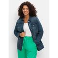 Jeansjacke SHEEGO "Große Größen" Gr. 40, blau (blue denim) Damen Jacken Jeansjacken