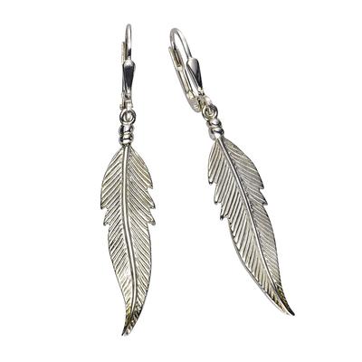 Paar Ohrhänger ZEEME "Silber 925 Feder-Motiv 45mm lang", weiß, Ohrringe, Damen, ONE-SIZE, Silber 925 (Sterlingsilber) Image