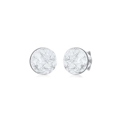 Paar Ohrstecker ELLI "Plättchen Rund Struktur Silber 925", silber, Ohrringe, Damen, OneSize, ohne Stein, Silber 925 (Sterlingsilber) Image